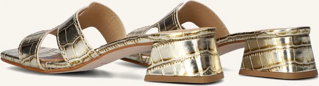 Notre-v Damen Mules AS-16621 - Goldfarbenes Leder in Kroko-Optik 4 Notre-v Damen Mules AS-16621 - Goldfarbenes Leder in Kroko-Optik – Bild 2
