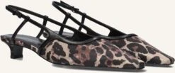 Kennel & Schmenger Black Leo Print Slingbacks 39100