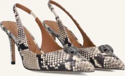 Kurt Geiger London Belgravia High Slingbacks - Braunes Schlangenmuster