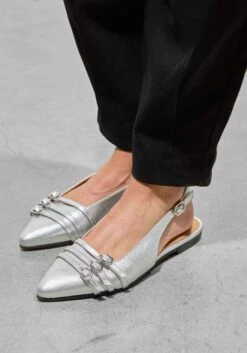 Stefano Lauran Leder-Slingbacks in Silber 15600154 -Teveo Geschaft 310757 7