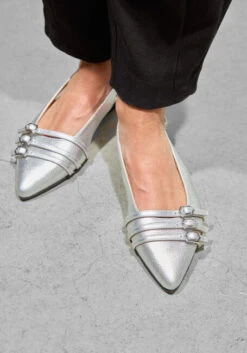 Stefano Lauran Leder-Slingbacks in Silber 15600154 -Teveo Geschaft 310757 8