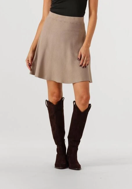 Y.A.S. Yasfonny HW Knit Skirt - Taupe A-Line Mini 3 Y.A.S. Yasfonny HW Knit Skirt - Taupe A-Line Mini