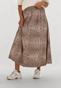 Notre-V Maxirock Nv-filomena Leo - Eleganter Damenrock in Braun mit Leoprint
