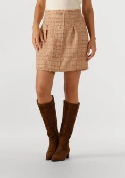 Silvian Heach Mini Skirt Kirsi - Beige Tweed Checkered Skirt