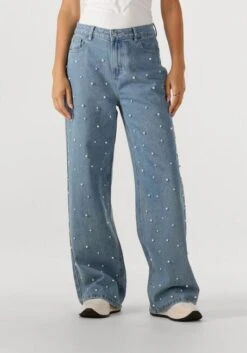 Refined Department Payton Wide Jeans in Blue with Polka Dot Pattern