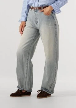 Abrand Jeans Alexis Mid Barrel Wide Leg Jeans - Light Blue