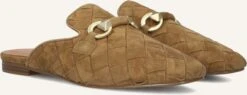 Stefano Lauran Damen Slipper D24083 aus feinem Wildleder in Camel
