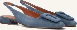 Stefano Lauran Slingbacks 58577a – Blaue Wildleder-Schuhe mit Blockabsatz