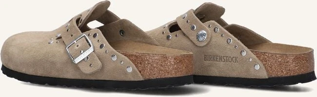Birkenstock Boston Rivet Taupe Suede Slippers 4 Birkenstock Boston Rivet Taupe Suede Slippers – Bild 2