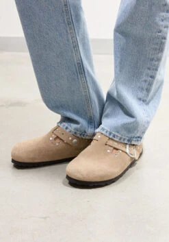 Birkenstock Boston Rivet Taupe Suede Slippers 12 Birkenstock Boston Rivet Taupe Suede Slippers -Teveo Geschaft 317942 7