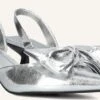 Blasz Daw0798 Silberne Slingbacks mit Kitten Heel für Damen