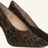 Unisa Tahal Pumps - Braune Wildleder Absätze mit Leoprint