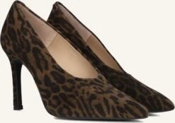 Unisa Tahal Pumps - Braune Wildleder Absätze mit Leoprint
