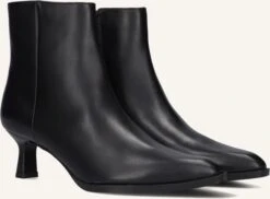 Unisa Lomas Schwarze Leder-Stiefeletten mit Trichterabsatz