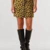 Amaya Amsterdam Hayley Minirock in Ocker mit Animal-Print