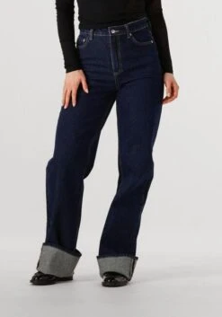 EDITED Hale Denim Trousers - Dark Blue Wide Leg Jeans