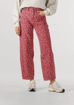 By-bar Lew Red Cheetah Mom Jeans