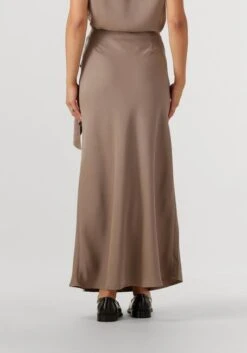 Neo Noir Kit Dull Sateen Skirt - Eleganter Midirock in Taupe -Teveo Geschaft 322125 2