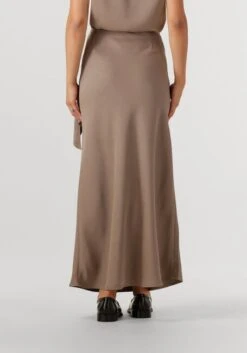 Neo Noir Kit Dull Sateen Skirt - Eleganter Midirock in Taupe -Teveo Geschaft 322125 3