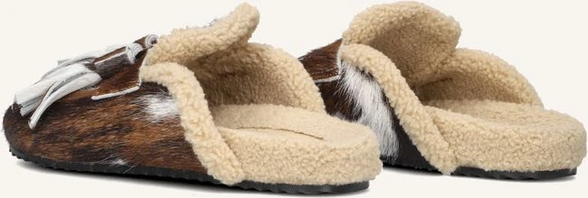 Toral Ariana Damen Slipper - Braunes Ponyfell mit Tier-Aufdruck 4 Toral Ariana Damen Slipper - Braunes Ponyfell mit Tier-Aufdruck – Bild 2