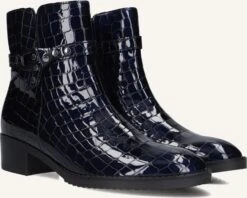 Gabor Stiefeletten 512 in Blauem Lackleder mit Kroko-Prägung