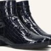 Gabor Stiefeletten 712 – Blaue Ankle Boots aus hochwertigem Lackleder -Teveo Geschaft 322691 1