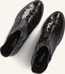 Gabor 511 Damen Stiefeletten aus edlem Lackleder in Braun mit Kroko-Optik 9 Gabor 511 Damen Stiefeletten aus edlem Lackleder in Braun mit Kroko-Optik -Teveo Geschaft 322694 5