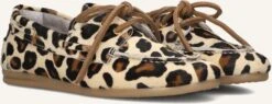 Ayana Ay1000 Moccasins in Beige Leopard Print Pony Hair