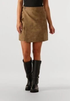 Envii Entucson Skirt 7264 - Camel Suede-Look Mini Skirt