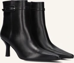 Stefano Lauran Penny2 – Elegante schwarze Leder-Stiefeletten mit Kitten Heel