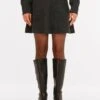 Neo Noir Gisa Knit Skirt - Eleganter Strick-Minirock in Dunkelgrau -Teveo Geschaft 325901 1