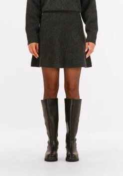 Neo Noir Gisa Knit Skirt - Eleganter Strick-Minirock in Dunkelgrau