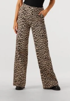 Catwalk Junkie Tailored Leopard Bootcut Jeans in Braun