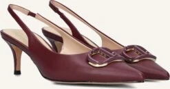 Twinset Milano Rote Leder Slingbacks mit Pfennigabsatz