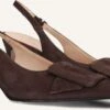 Omoda Atelier Slingbacks X Iris - Casa - Braune Wildleder-Pumps mit Pfennigabsatz -Teveo Geschaft 328092 1