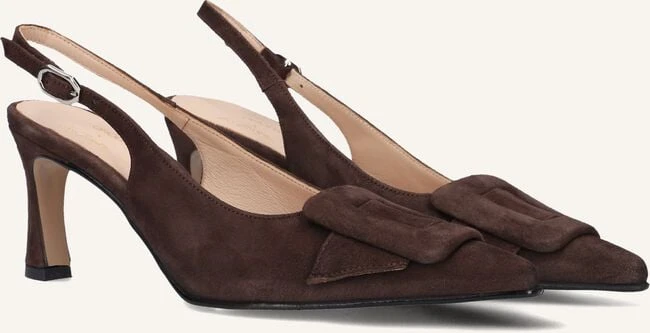 Omoda Atelier Slingbacks X Iris - Casa - Braune Wildleder-Pumps mit Pfennigabsatz 3 Omoda Atelier Slingbacks X Iris - Casa - Braune Wildleder-Pumps mit Pfennigabsatz