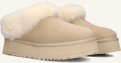 Ugg Women's Tazzelle Beige Suede Platform Slipper