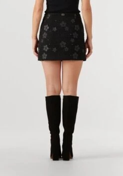 Twinset Milano Schwarzer Minirock mit Blumenmuster 252tp2401 -Teveo Geschaft 328397 2