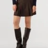 Co'couture Luna Pocket Pleat Mini Skirt - Brauner A-Linien Minirock -Teveo Geschaft 328589 1