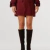 Notre-V Minirock NV-Georgia in Bordeaux - Eleganter High-Waist Rock -Teveo Geschaft 328657 1