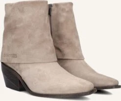 Shabbies Jaira Double Stiefeletten aus beigem Wildleder