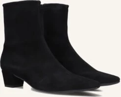 Stefano Lauran Damen Stiefeletten aus schwarzem Wildleder mit Blockabsatz