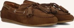 Toral Mokassins Shima - Exklusive Damen Wildleder-Slipper in Cognac