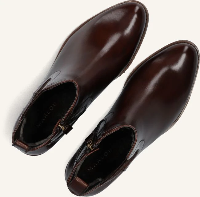 Marlou GG411 Braune Leder Stiefeletten mit Blockabsatz 6 Marlou GG411 Braune Leder Stiefeletten mit Blockabsatz – Bild 4