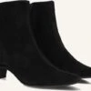 Paul Green 8288 Schwarze Wildleder Stiefeletten mit Kitten Heel