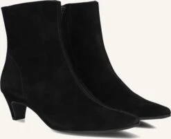 Paul Green 8288 Schwarze Wildleder Stiefeletten mit Kitten Heel