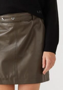 Studio AR Damen Leder-Minirock Lain Sheep Soft Waxed in Braun -Teveo Geschaft 332494 3