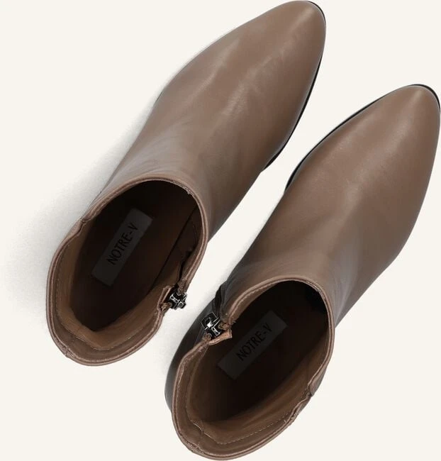 Notre-V 8560 Damen Stiefeletten aus feinstem Leder in Taupe 6 Notre-V 8560 Damen Stiefeletten aus feinstem Leder in Taupe – Bild 4
