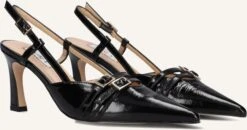 Notre-V Damen Slingbacks 7212 aus schwarzem Lackleder