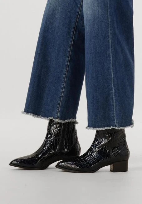 Notre-v Damen Stiefeletten 63231 - Blaues Lackleder mit Blockabsatz 7 Notre-v Damen Stiefeletten 63231 - Blaues Lackleder mit Blockabsatz – Bild 5